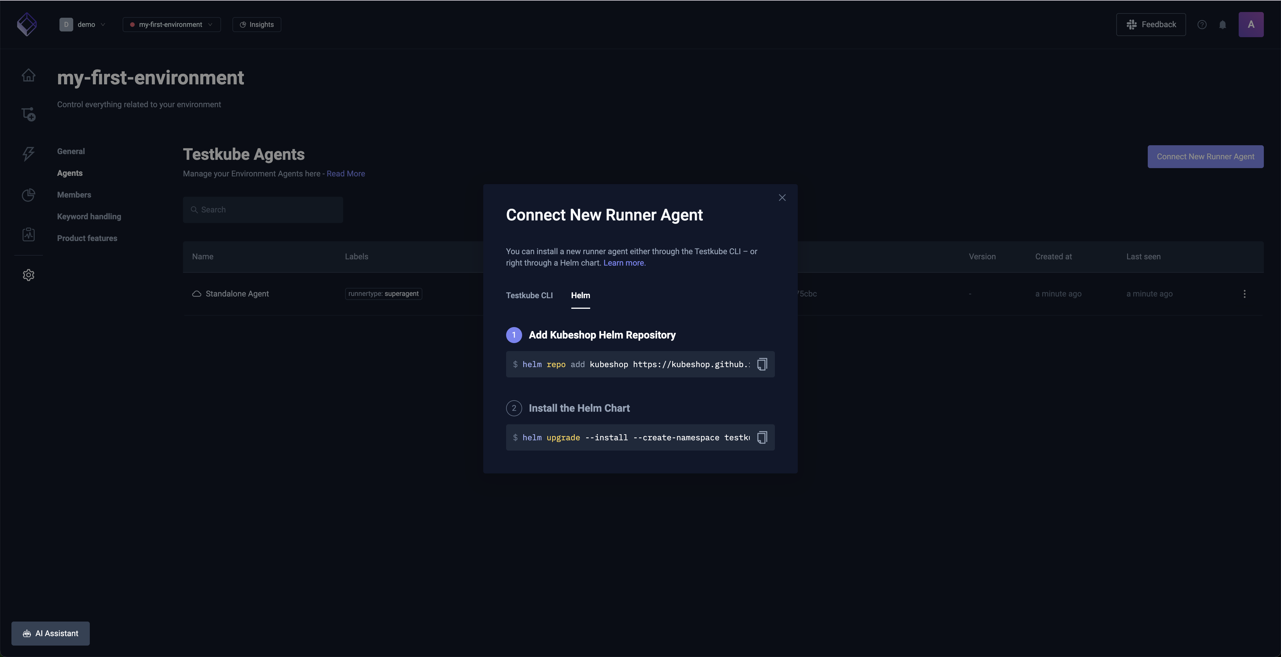 Create self-registering runner UI